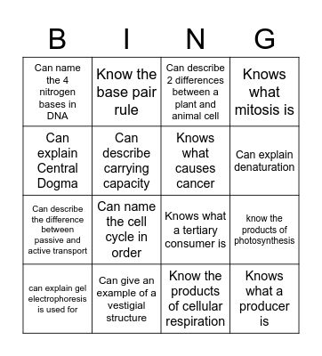 End of Year Friend Bingo Card