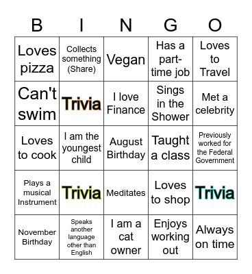 Breaking the Ice! Bingo Card