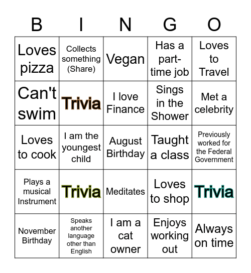 Breaking the Ice! Bingo Card
