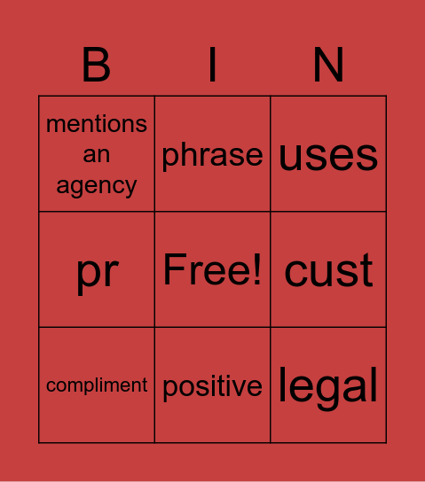 Social Media Bingo Card