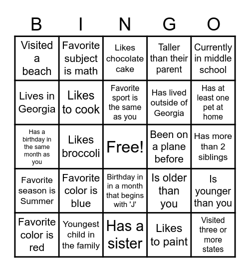 All about the Cubs Bingo Card