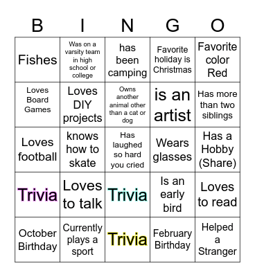 Breaking the Ice! Bingo Card