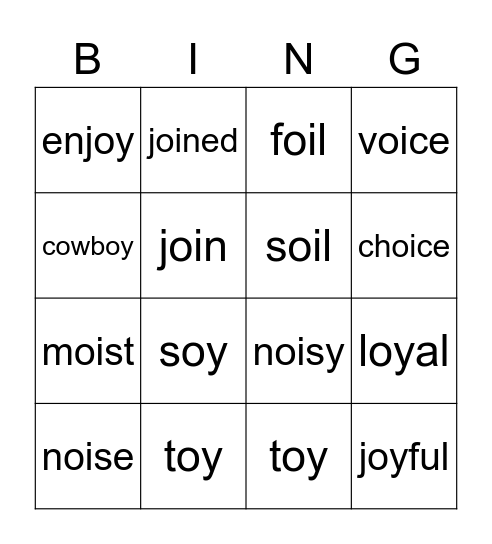 "Oink-O!" Bingo Card