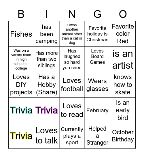 Breaking the Ice! Bingo Card