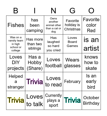 Breaking the Ice! Bingo Card