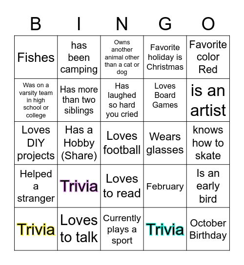 Breaking the Ice! Bingo Card