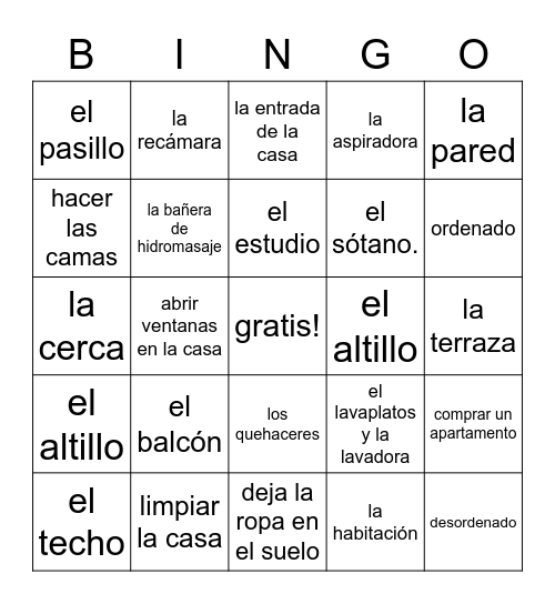 Spa 3 EPB  la vivienda Bingo Card