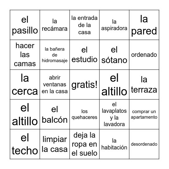 Spa 3 EPB  la vivienda Bingo Card