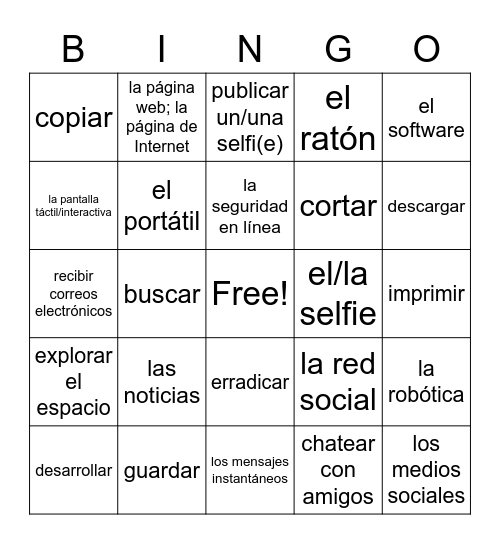 La Tecnología Bingo Card