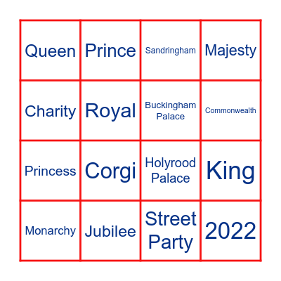 Royal Bingo Card