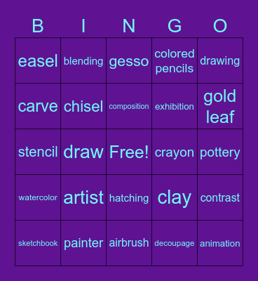 Art Bingo Card