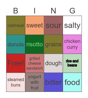 A healthy diet? Bingo Card