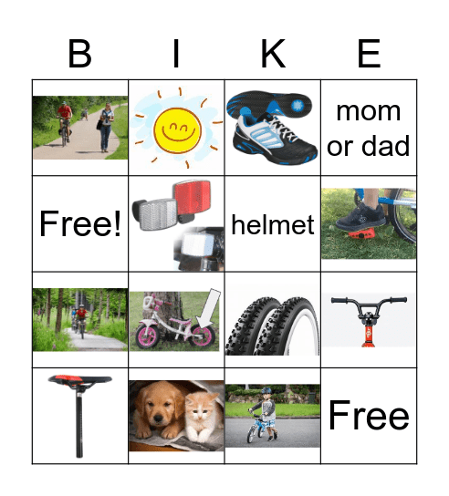 Bike Safety Bingo Card