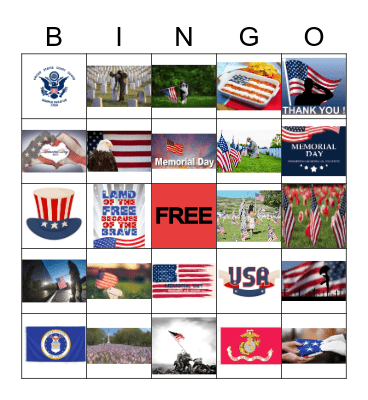 Memorial Day Bingo Card