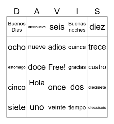 Bingo Card