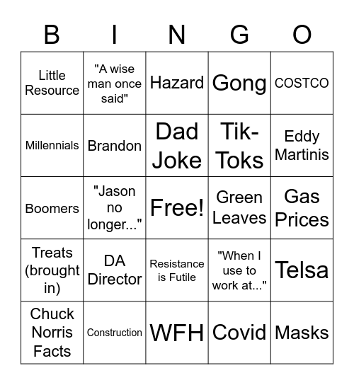 The Little Resources Bingo Card