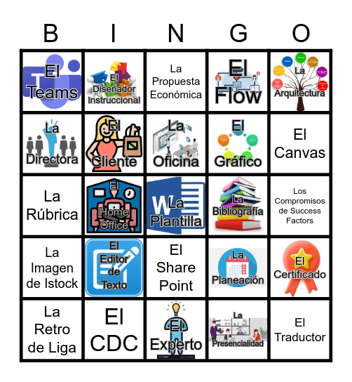 Tecmi Nuevos productos - Desarrollo de contenido Bingo Card