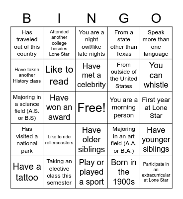 Icebreaker BINGO Card