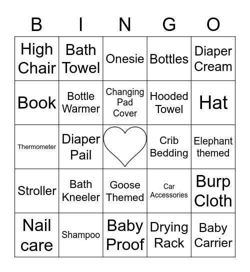 BABY BINGO Card