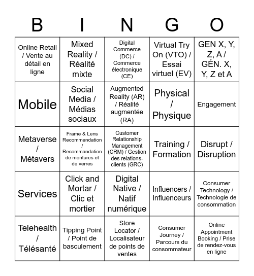 Buzzword Bingo (EN/FR) Bingo Card