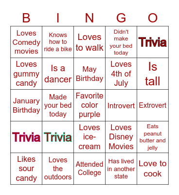 Breaking the Ice! Bingo Card