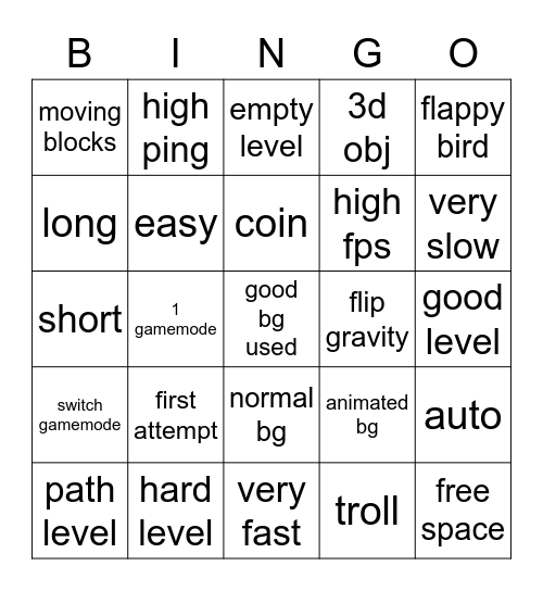 gd bingo Card