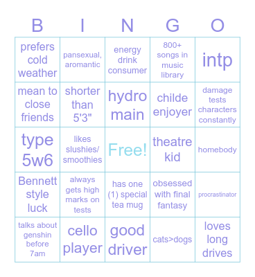 Merly Bingo Card