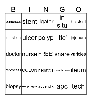 GI BINGO Card