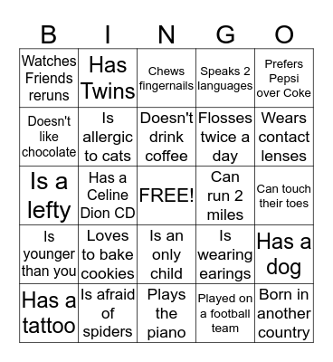 Volunteer Bingo Card