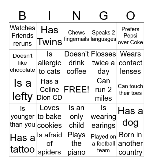 Volunteer Bingo Card