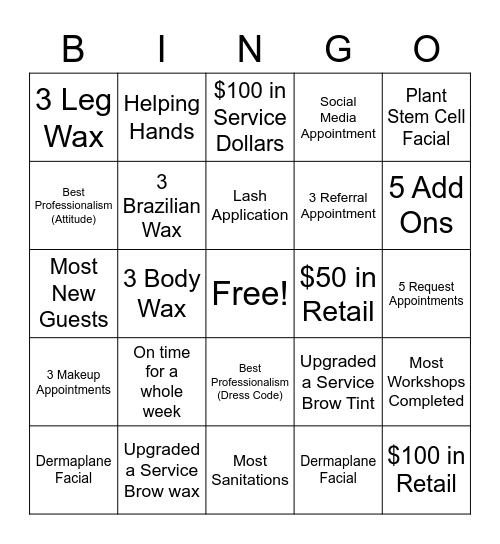 Esthiology Bingo Card