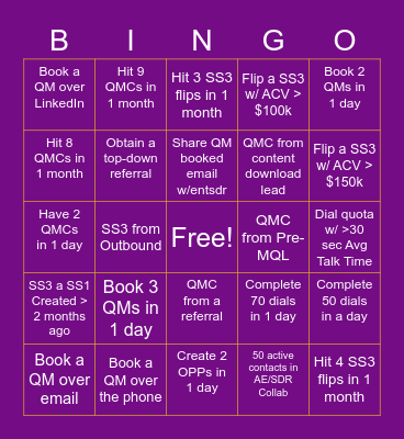 Talkdesk SDR Bingo Bonanza! Bingo Card