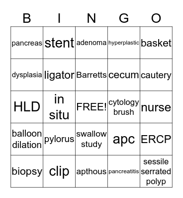 GI BINGO Card