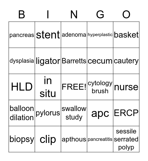 GI BINGO Card