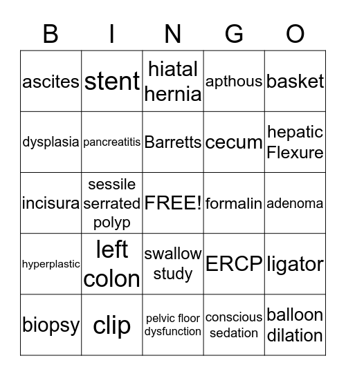 GI BINGO Card