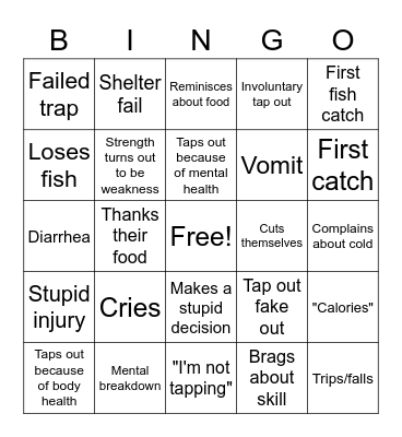 Alone Bingo Card