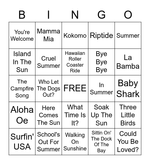 Bop or Flop Bingo Card