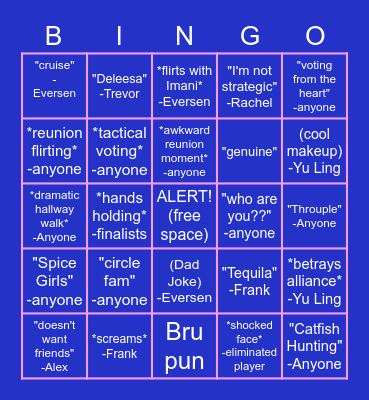 THE CIRCLE - SEASON 4 Bingo Card