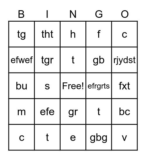 Choice & Regret TML - DOAS Bingo Card