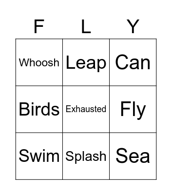 I can fly BINGO Card