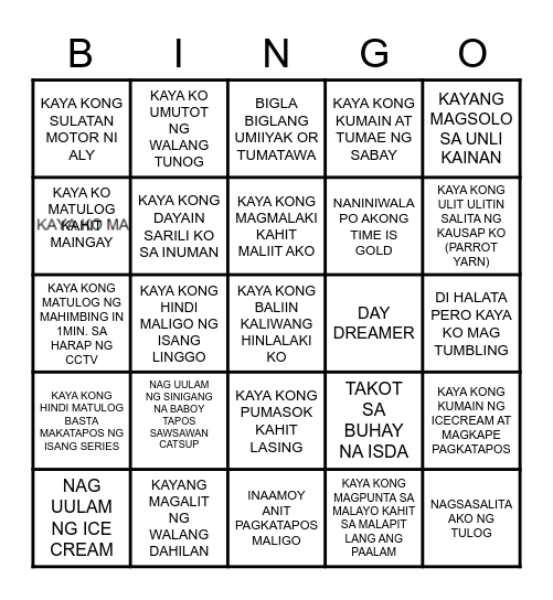 AGS HUMAN BINGO Card