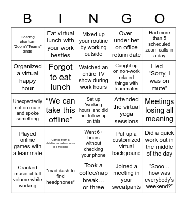 gConnect Bingo Card