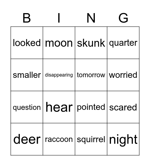 Reading A-Z Bingo Card