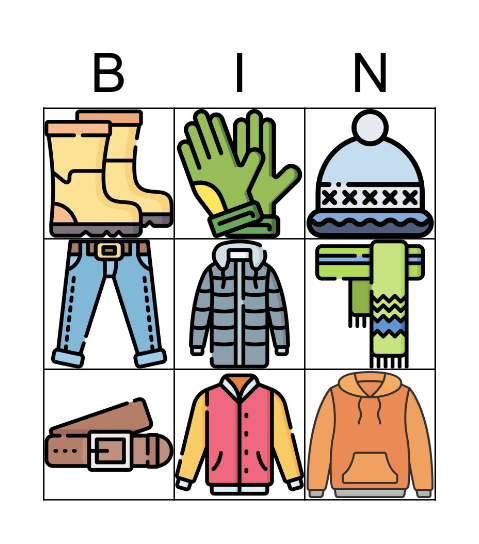 U8_Ropa de invierno Bingo Card