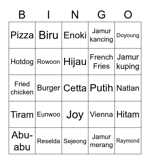Veridian Bingo Card