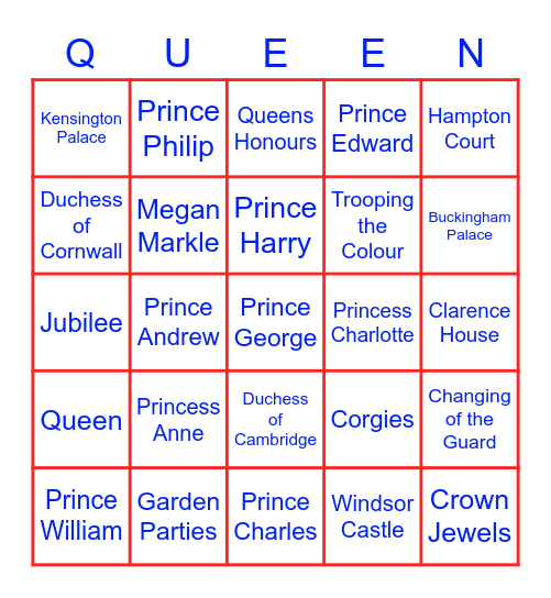 RPD Jubilee Bingo Card