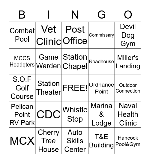 Cherry Point BINGO Card