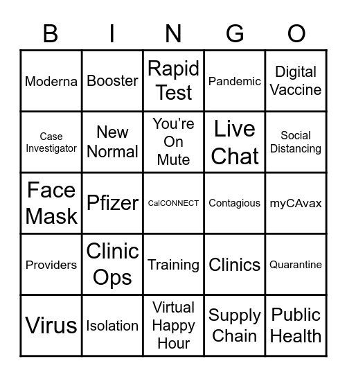 Town Hall BINGO Card