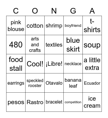 Los mercados Bingo Card