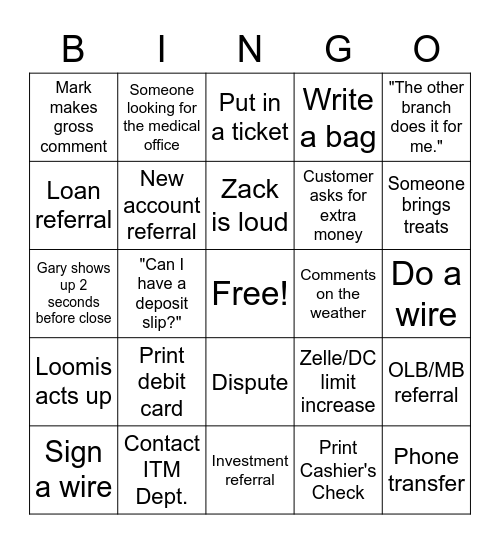 Eagles Landing Branch Bingo Card